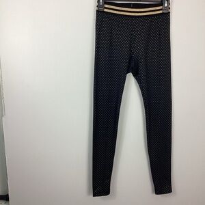 Allfenix Black With Gold Polka Dots Leggings Size XS